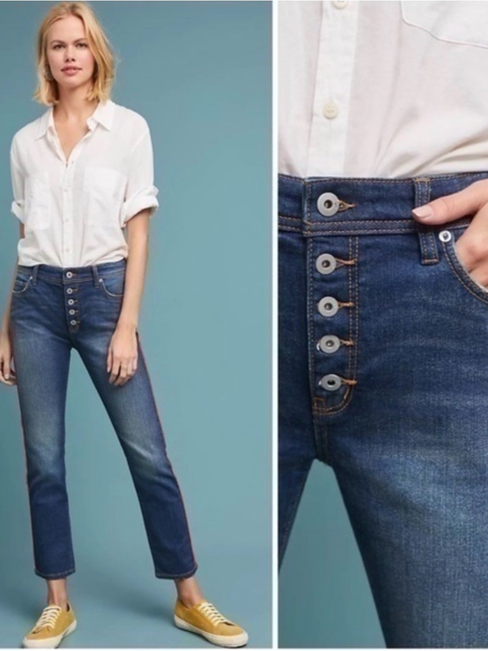 Pilcro & The Letterpress Anthropologie Relaxed Straight Leg Jeans 27